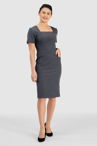 chinese dress ladies Potenza Dress Black/Grey/Plum | 50 Years' Experience
