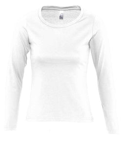 11425 Ladies Long Sleeved T Shirt White