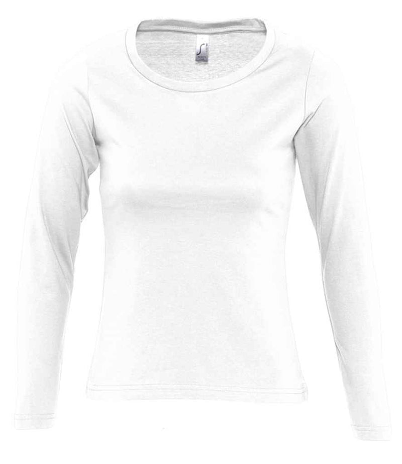 11425 Ladies Long Sleeved T Shirt White