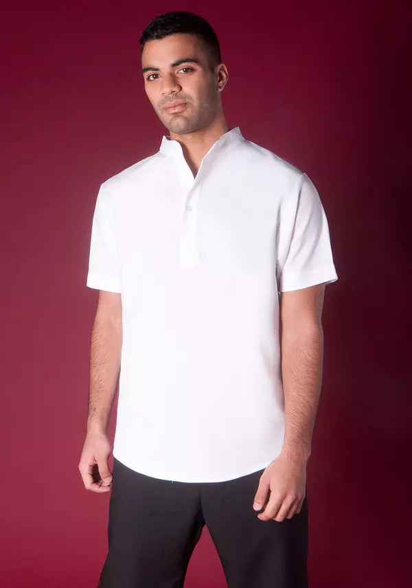 Collarless Tunic White